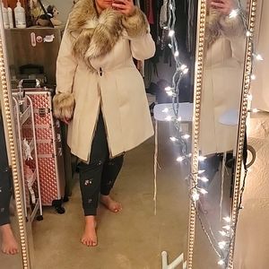 White suede faux fur
